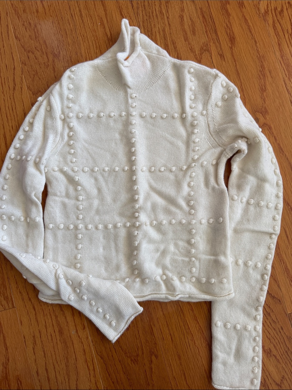 Guest in residence cropped cream bubble sweater